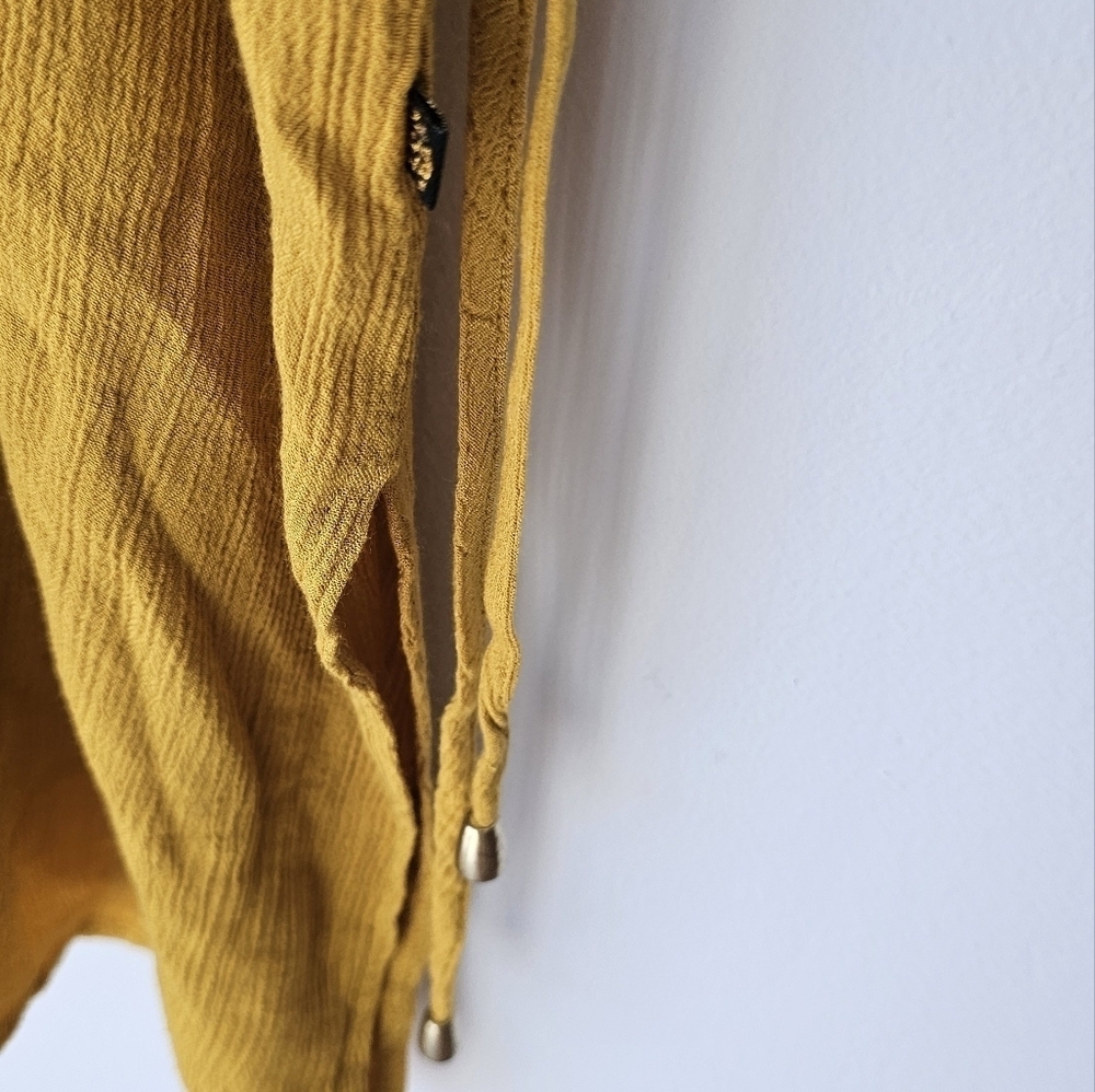 La Vie En Rose Aqua Swimwear Mustard Yellow Cover Up Dress Viscose size XXL - Picture 3 of 8